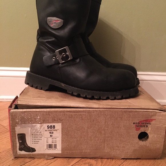 Redwing Steel Toe Black Engineer Boots 10 E2 - Picture 5 of 11
